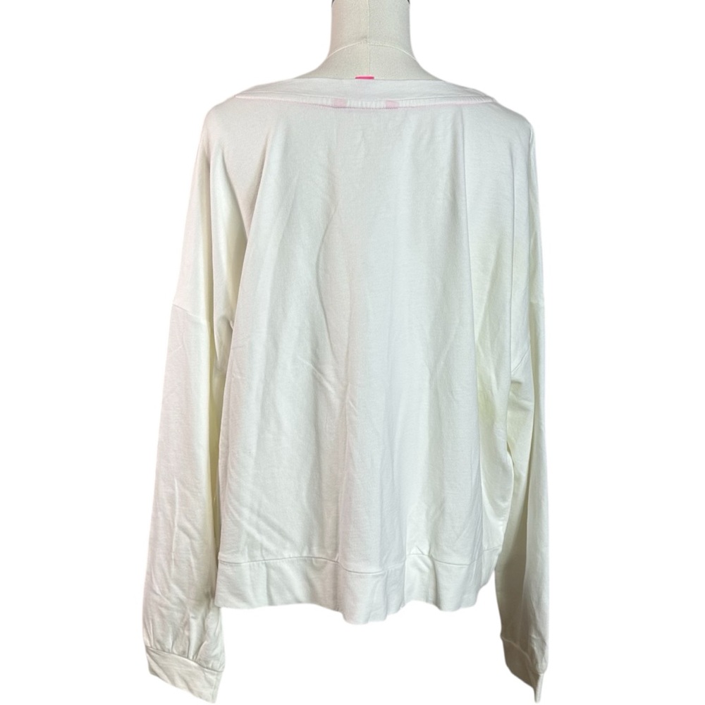 Lilly Pulitzer XL Sheridan Long Sleeve Sweatshirt in Resort White Sequin Parrot - Picture 8 of 11